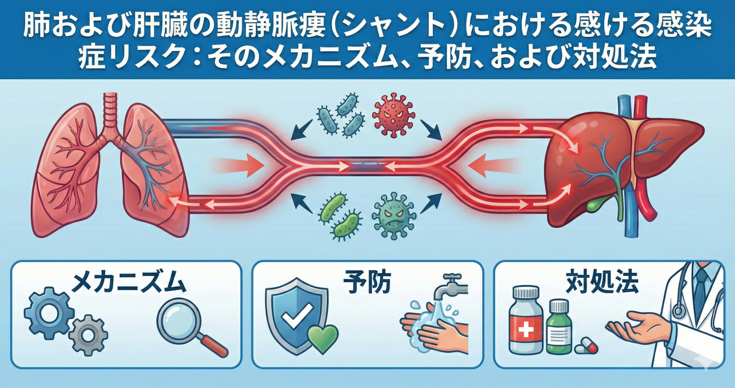 保護中: 肺および肝臓の動静脈瘻（シャント）における感染症リスク